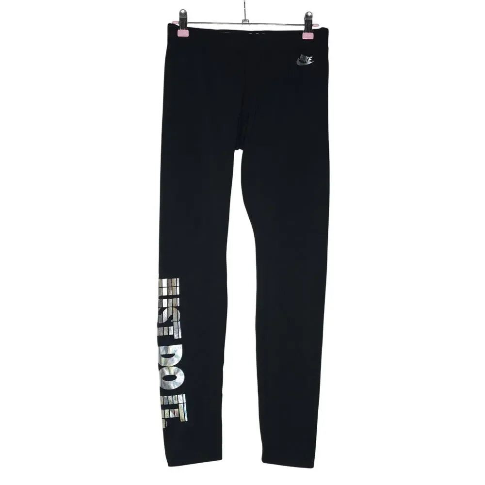 Nike Womens black full length leggings size M